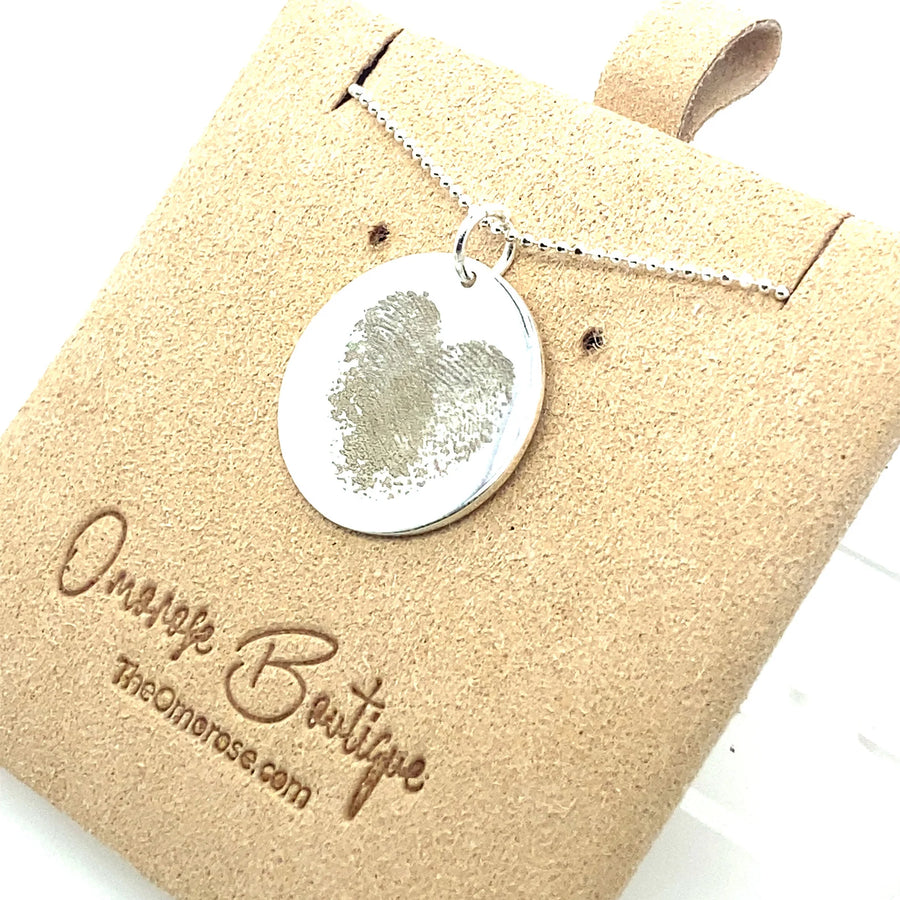 Finger Print Love Heart Necklace