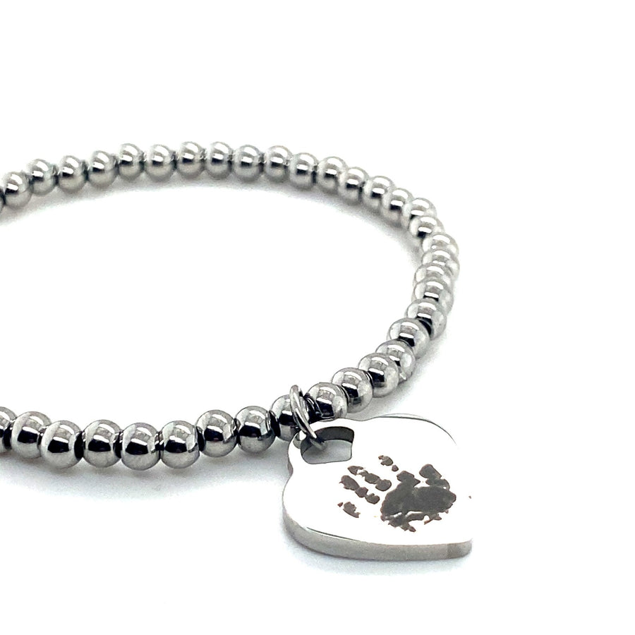 Fingerprint Heart Stretch Bracelet