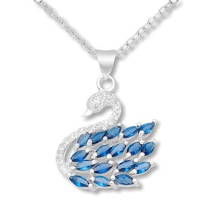 Ocean Blue Swan Necklace