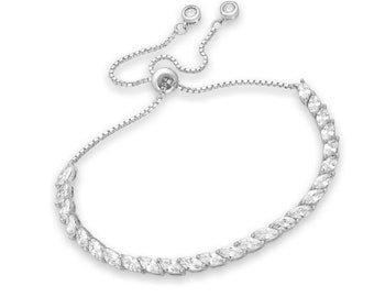 Safia 925 Sterling Silver Adjustable Sparkle Bracelet