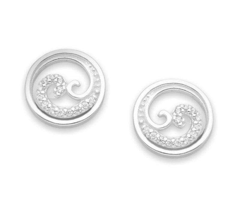 Ocean Wave Push-Back Stud Earrings