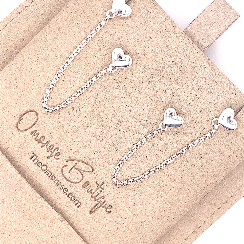 Double Love Heart Push-Back Stud Earrings