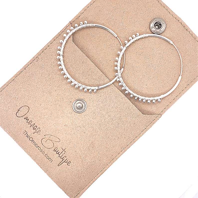 925 Sterling Silver Ball Hoop Earrings