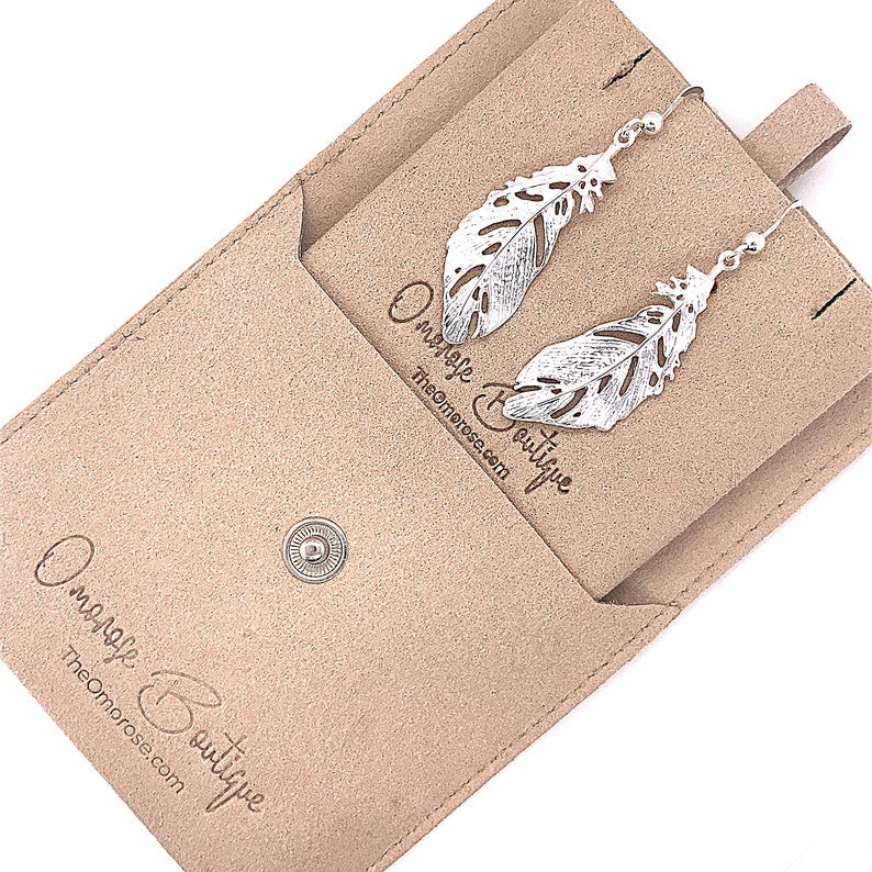 Althea  Feather Hook Earrings