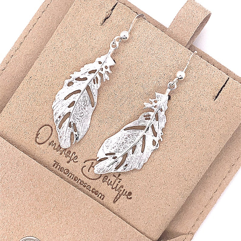 Althea  Feather Hook Earrings