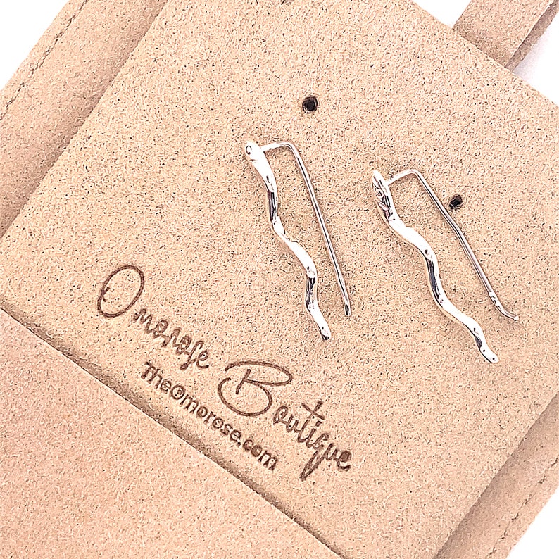 925 Sterling Silver Snake Ear Pins