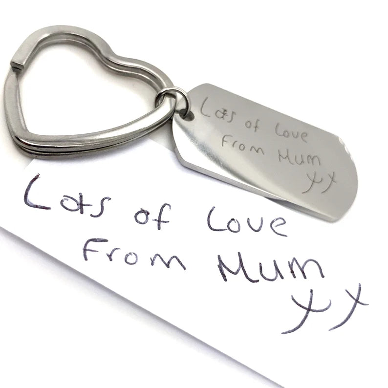 Engraved Handwriting Keyring