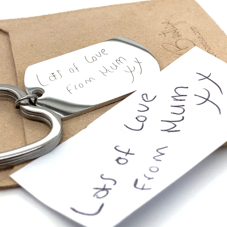 Engraved Handwriting Keyring