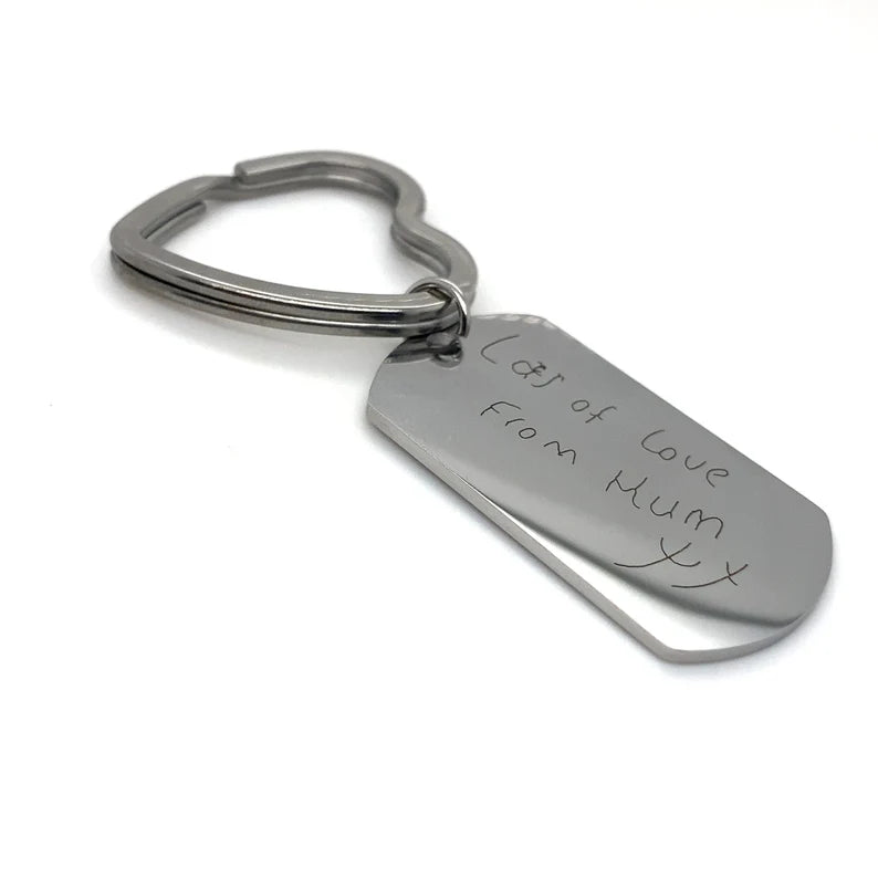 Engraved Handwriting Keyring