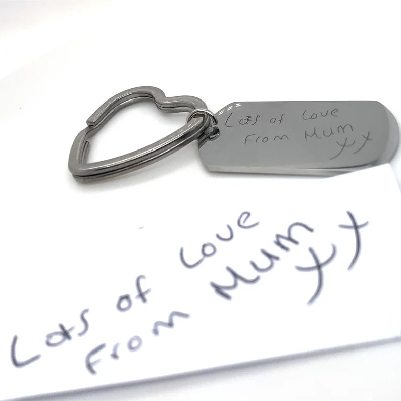 Engraved Handwriting Keyring