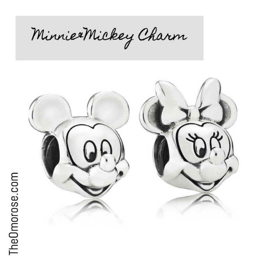 Silver mini Mouse & Micki Adorable Charms (set of 2) beautiful gifts in real sterling silver S925, wonderful accessories charm bracelet