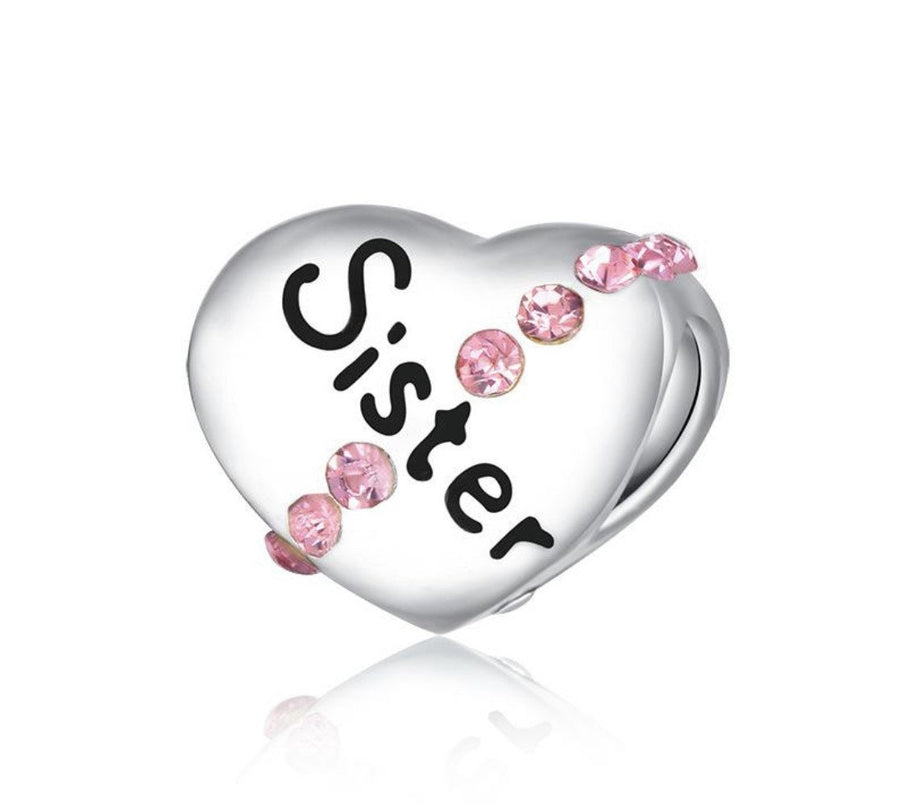 Silver pink or blue beautiful sister Charm, family christmas, birthday, easter gift mothers day