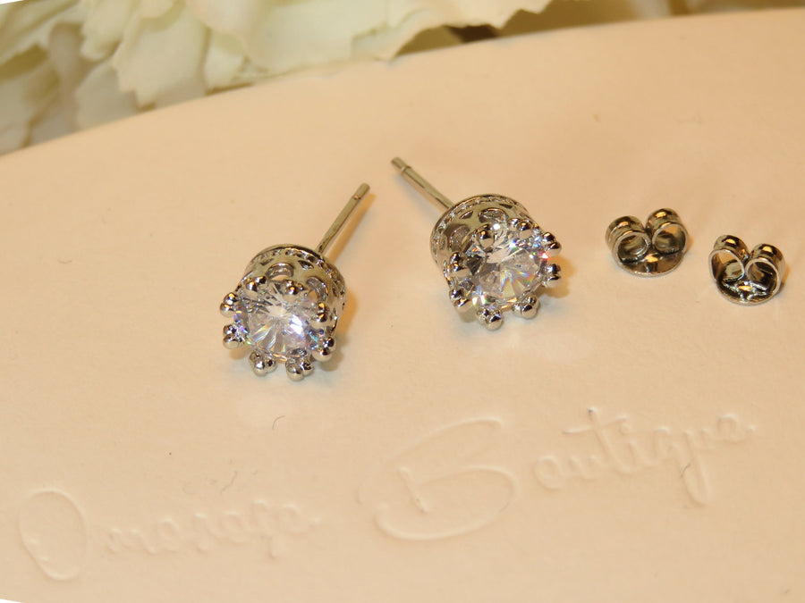 Anastasia Princess Crown Stud Earrings