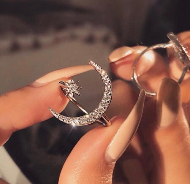 Moon & Stars Adjustable Ring