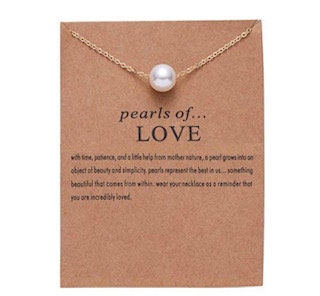 Pearls of love necklace and gift card