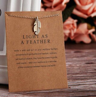 Light as a feather Necklace & Gift Card