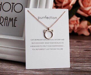 Cat necklace with gift card