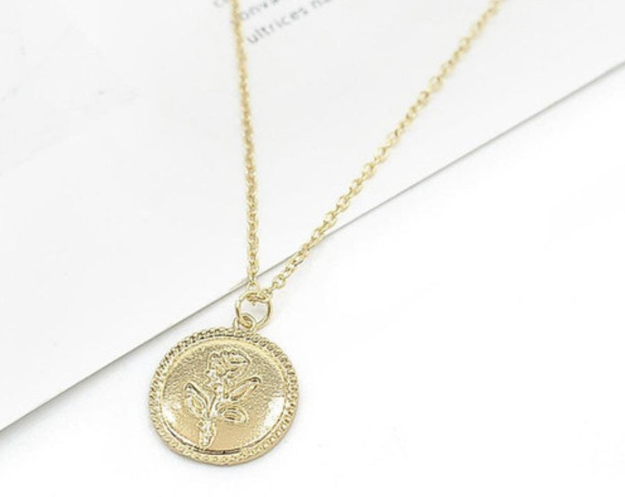 Brody Rose Coin Necklace