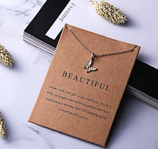 Beautiful Butterfly Necklace with Gift Card