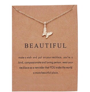 Beautiful Butterfly Necklace with Gift Card