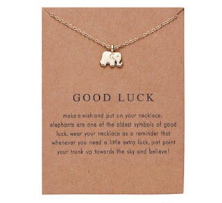 Good luck Elephant Necklace & Gift Card