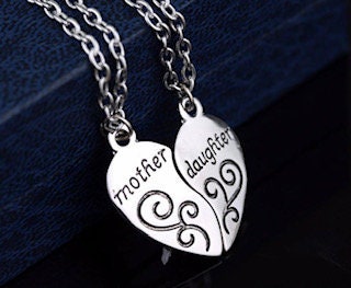 Mother and Daughter Heart Necklaces