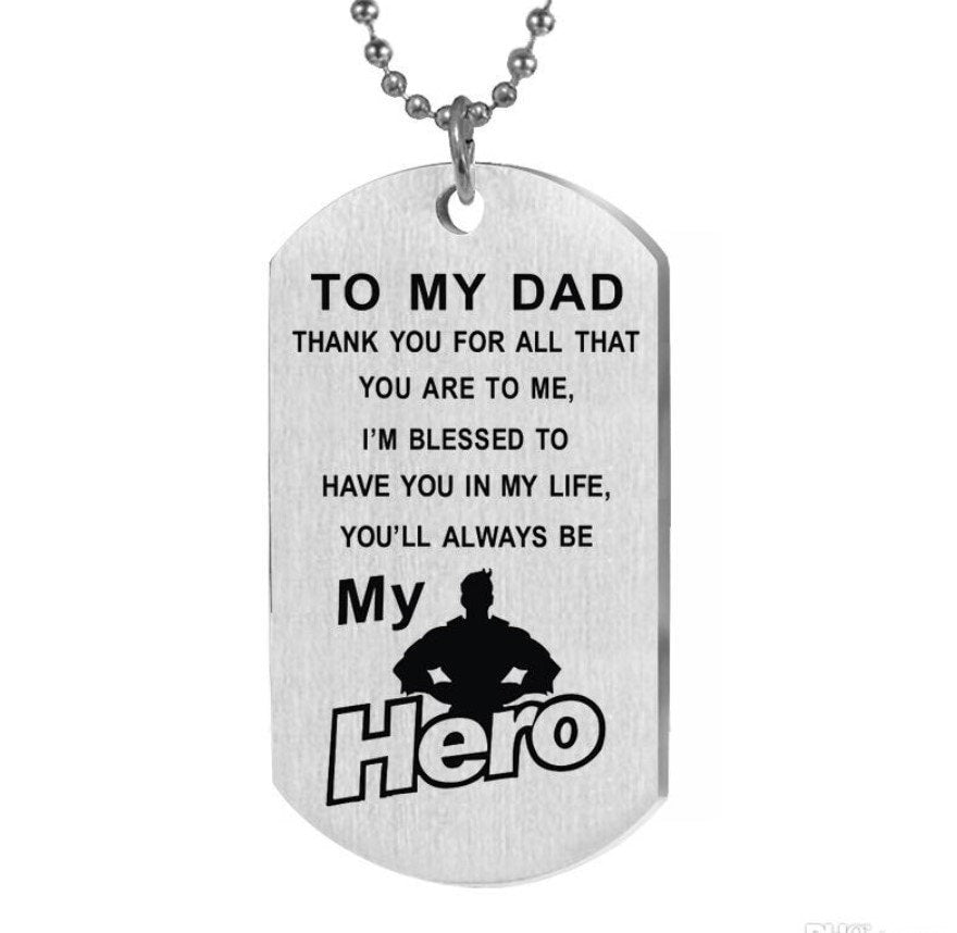 Hero Dad Tag Necklace