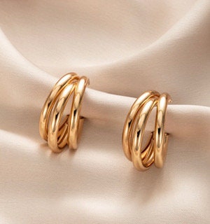 Sendia 3 Bar Gold Plated Fashion Earrings