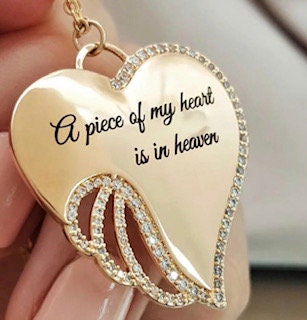 Gold Plated "A piece of my heart is in heaven" Necklace