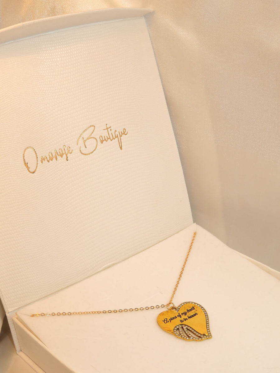 Gold Plated "A piece of my heart is in heaven" Necklace