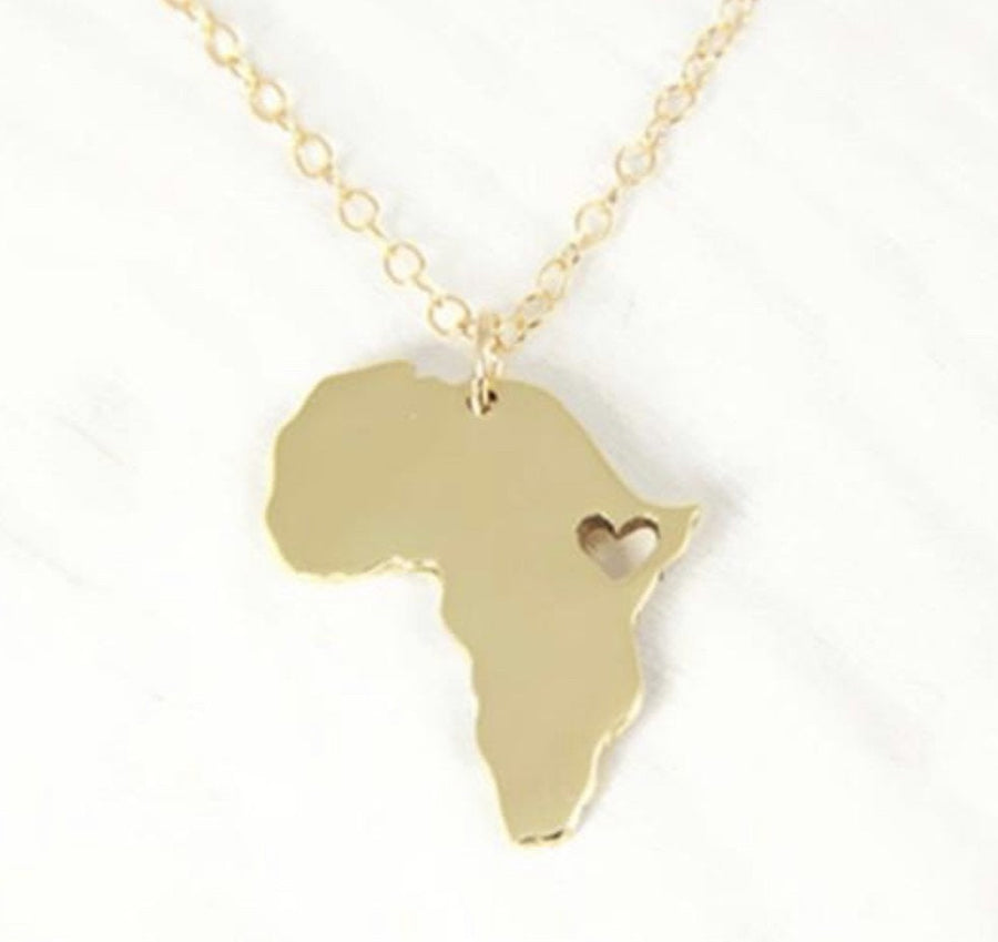 Love Africa Map Necklace