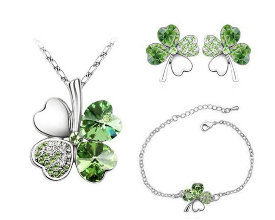 Lucky 4 Leaf Clover Jewellery Set