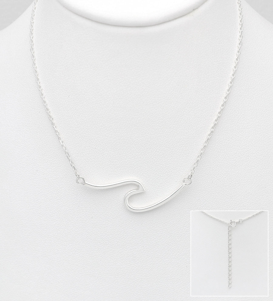 925 Sterling Silver Wave Necklace