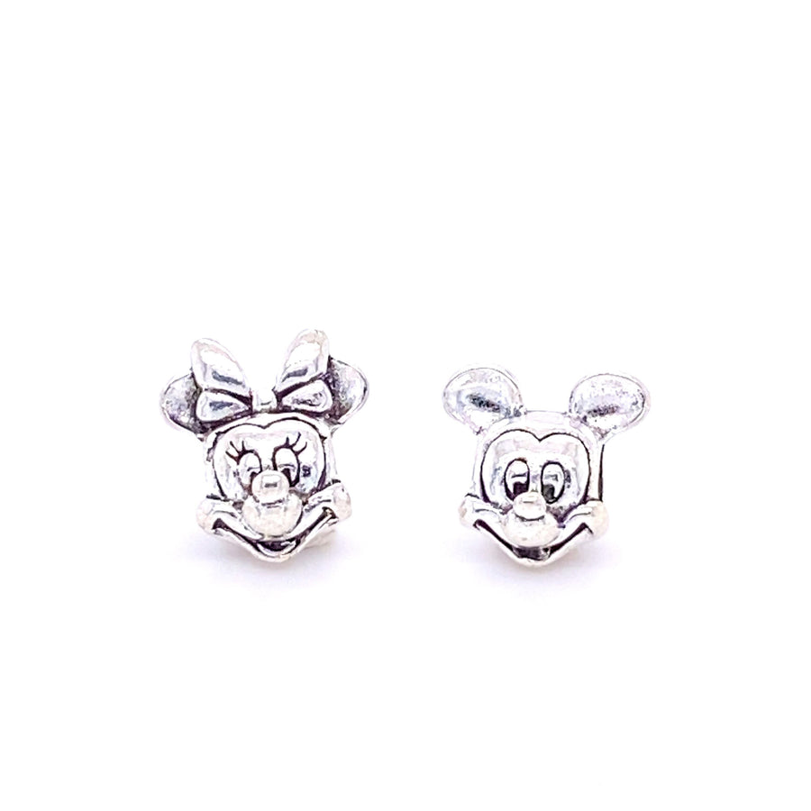 Silver mini Mouse & Micki Adorable Charms (set of 2) beautiful gifts in real sterling silver S925, wonderful accessories charm bracelet