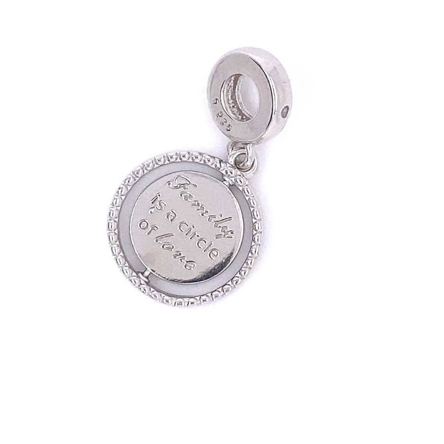 925 Sterling Silver "Family is a circle of love" Tree of Life Charm