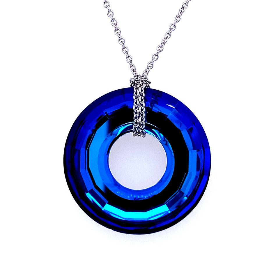 Aqua Crystal Necklace Decorated with Fine Austrian Crystal.