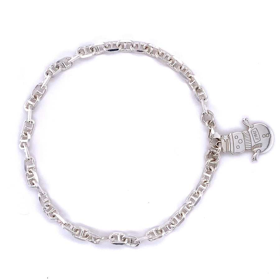 925 Sterling Silver Snowman Bracelet