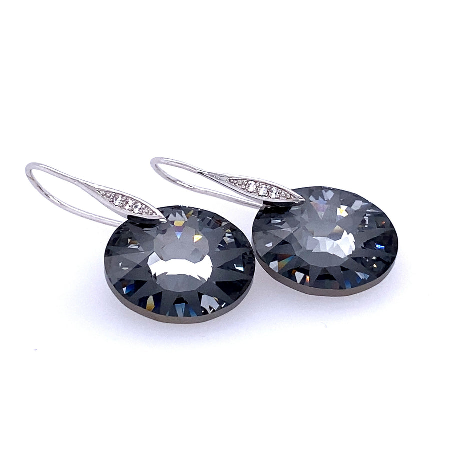 Hilda Hook Earrings & Pendant Decorated with CZ Diamonds and Fine Austrian Crystals