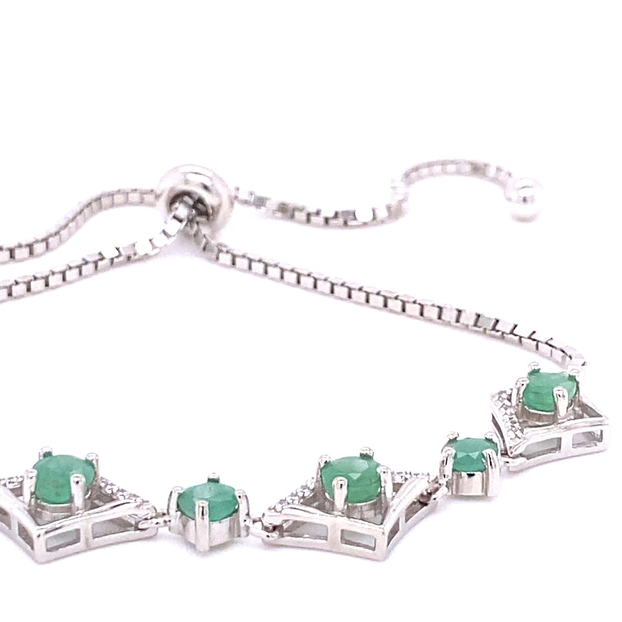 Genuine Emerald Adjustable Bracelet