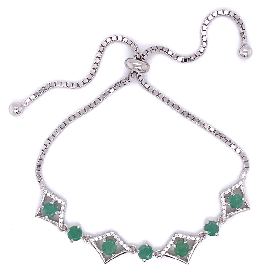 Genuine Emerald Adjustable Bracelet