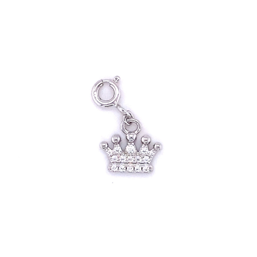 Sparkle Crown Charm, Decorated with CZ Simulated Diamonds