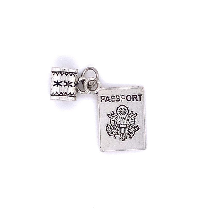 Silver Passport Charm, travel charm, wanderlust charm, passport accessory, cute charm. mothers day