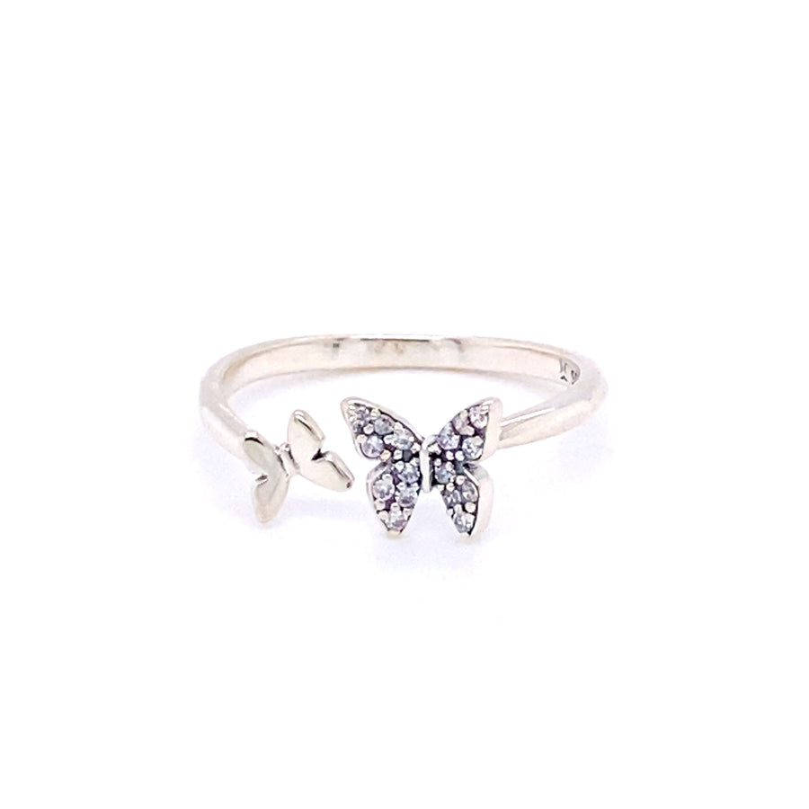 S925 Sterling Silver Butterfly Ring, 925 silver, double butterfly sparkle ring, promise ring, freedom ring, pretty adjustable friendship