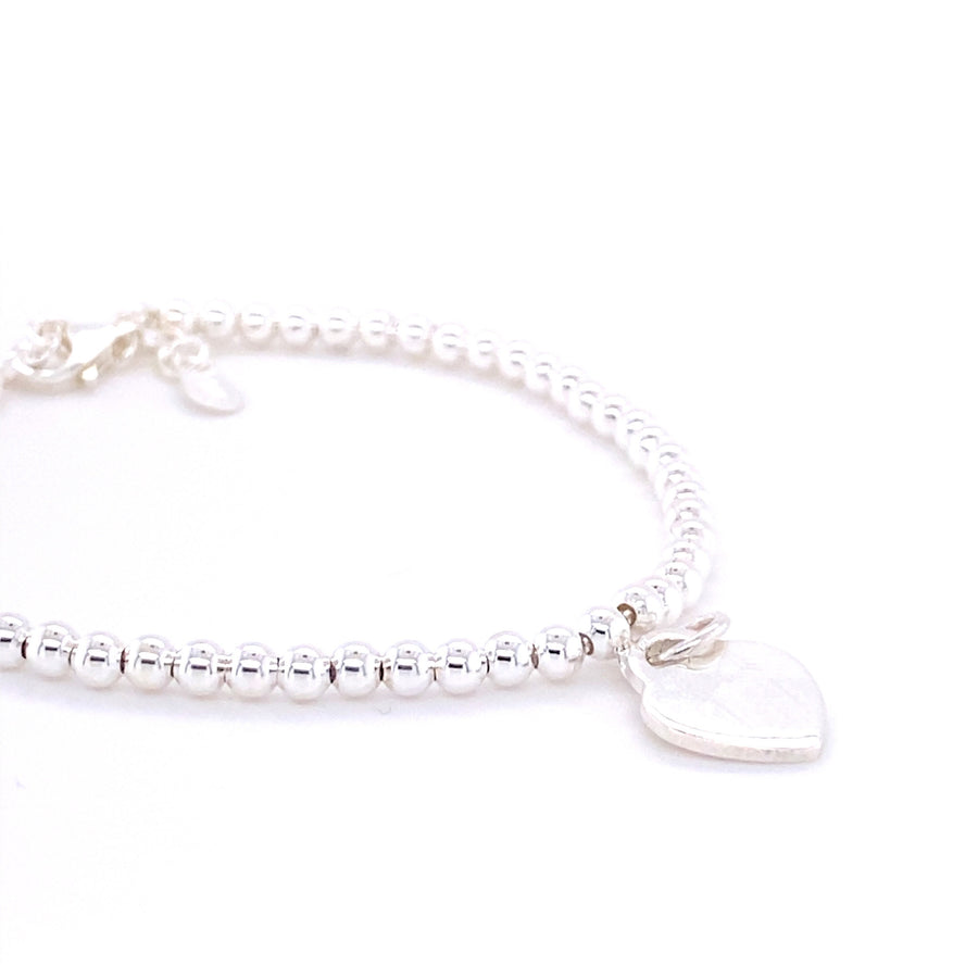 925 Sterling Silver Bracelet with Heart Charm