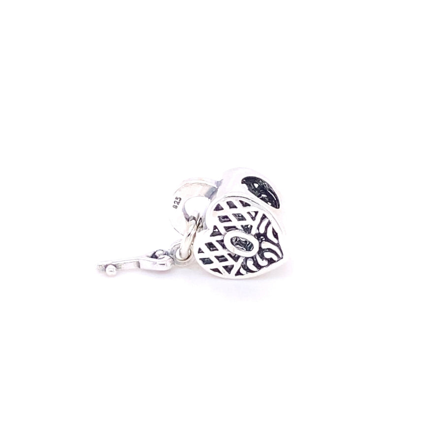 Heart Lock , Key "LOVE YOU Bead charm