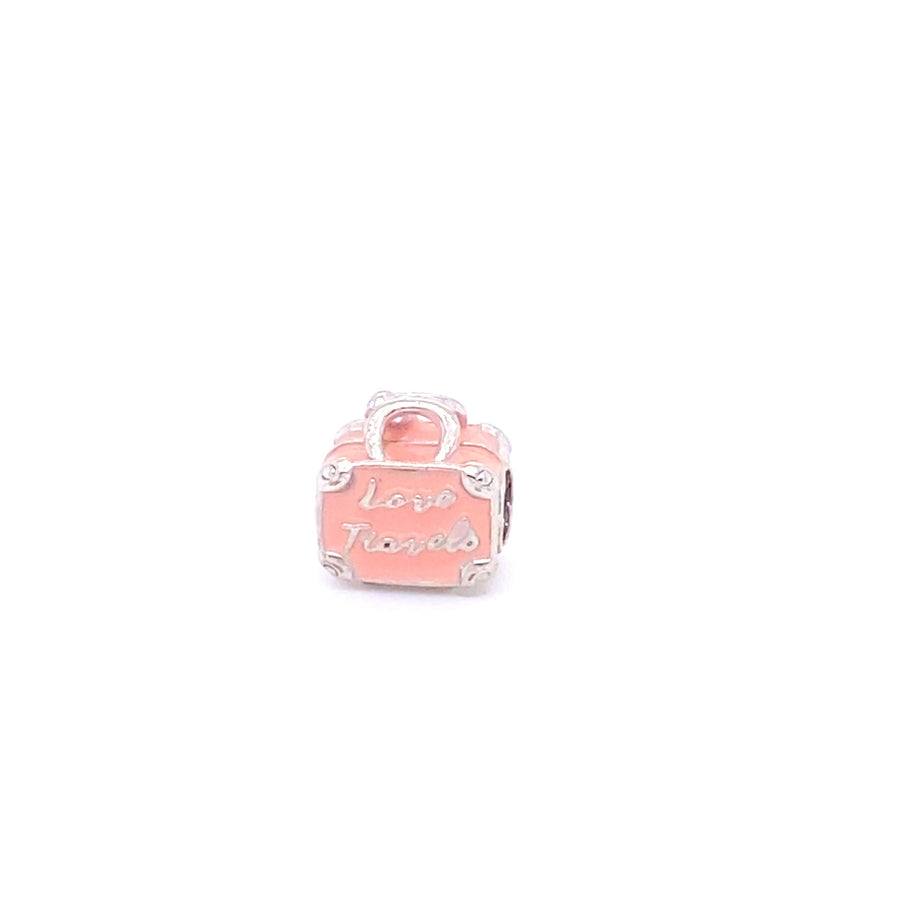 Love Travels Pink Luggage Charm