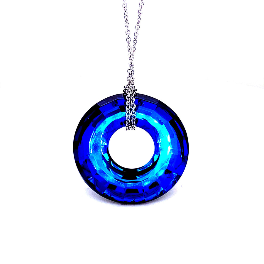 Aqua Crystal Necklace Decorated with Fine Austrian Crystal.