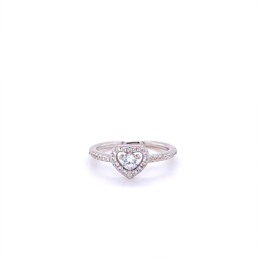 The Ahava Ring made 925 Sterling Silver and cz simulated diamonds beautiful engagement ring or promise ring with love heart and hallmark