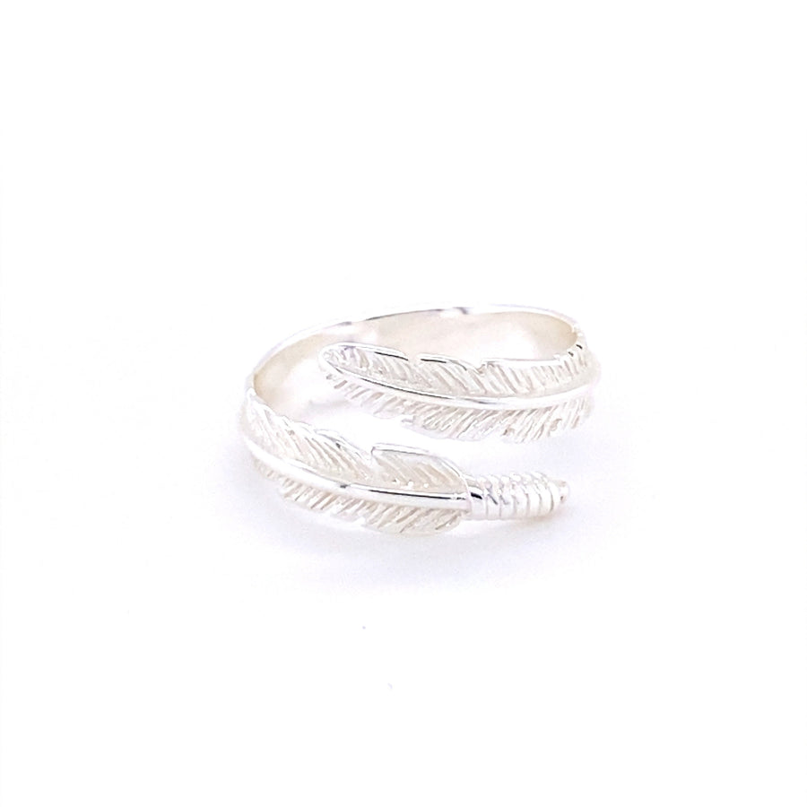 Angelina 925 Sterling Silver Feather Ring