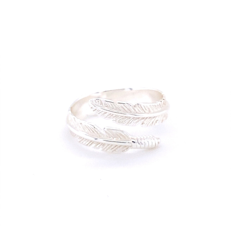 Angelina 925 Sterling Silver Feather Ring